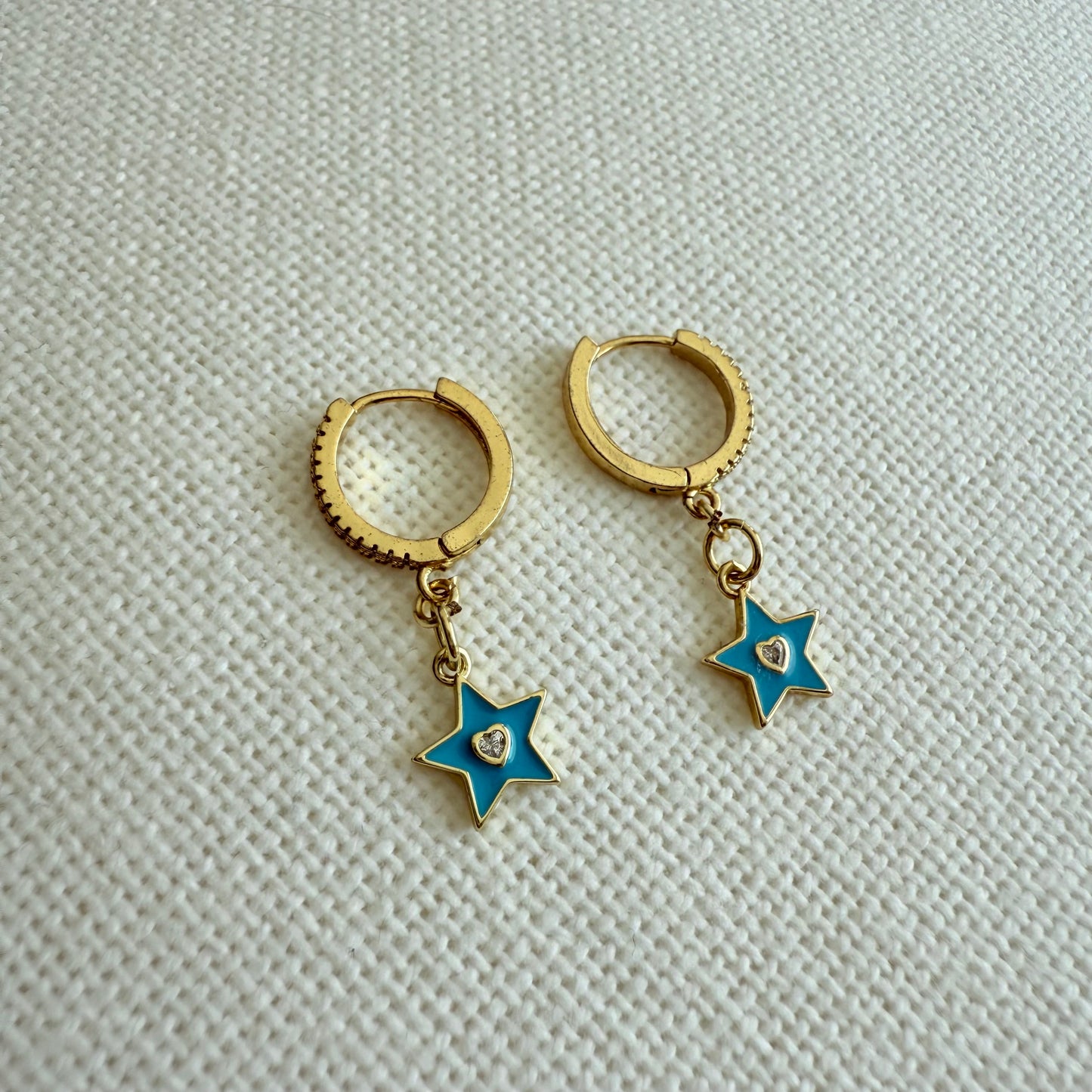 Boucles d'oreilles créoles Dream Blue