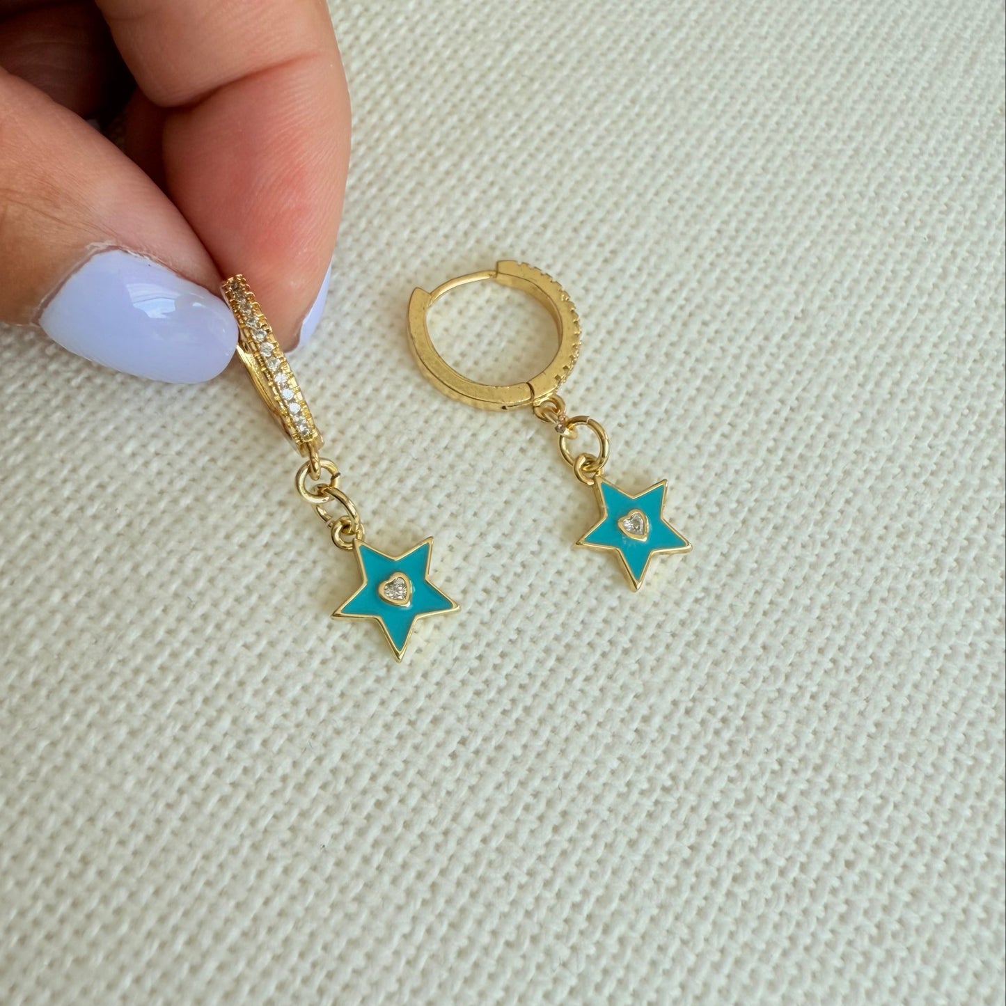 Boucles d'oreilles créoles Dream Blue