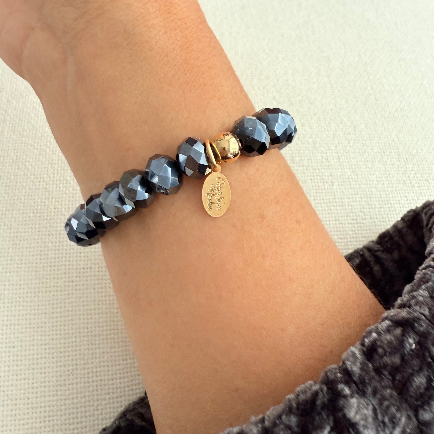 Bracelet Murano Glow – Gris foncé