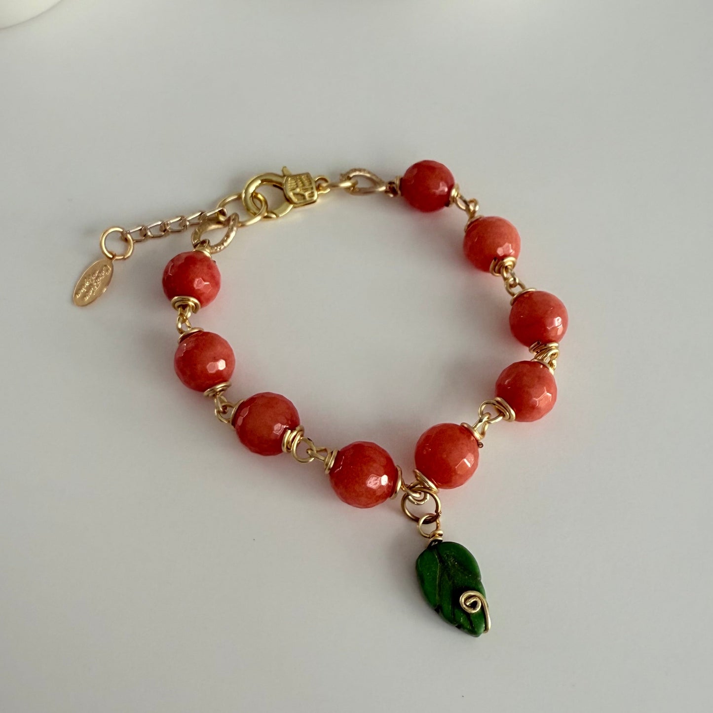 Bracelet en agate orange