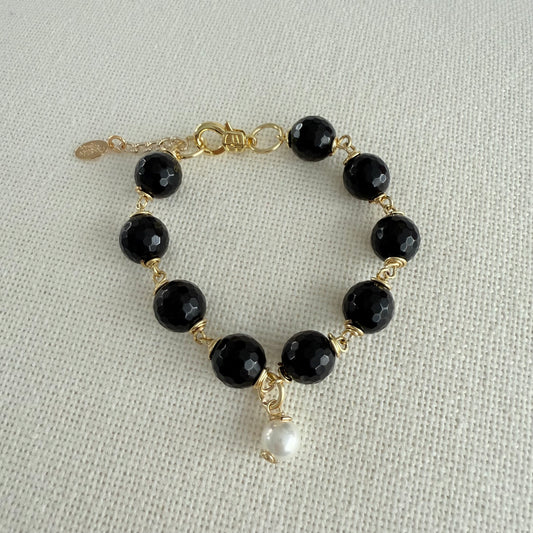Bracelet en agate noire