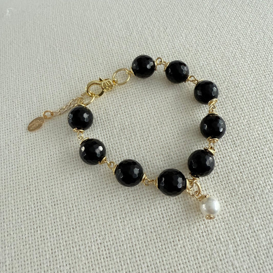 Bracelet en agate noire