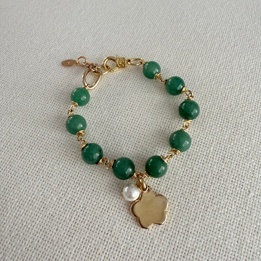 Bracelet en agate à fleurs
