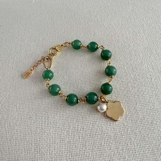 Bracelet en agate à fleurs