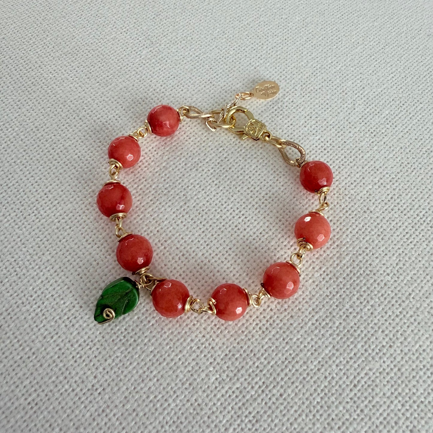 Bracelet en agate orange