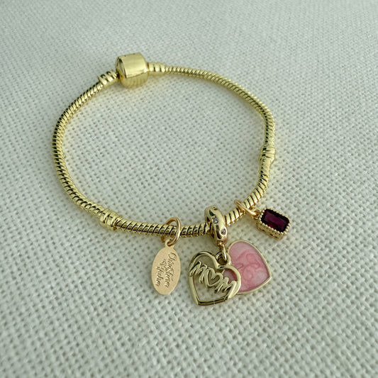 Bracelet rose perle pour maman