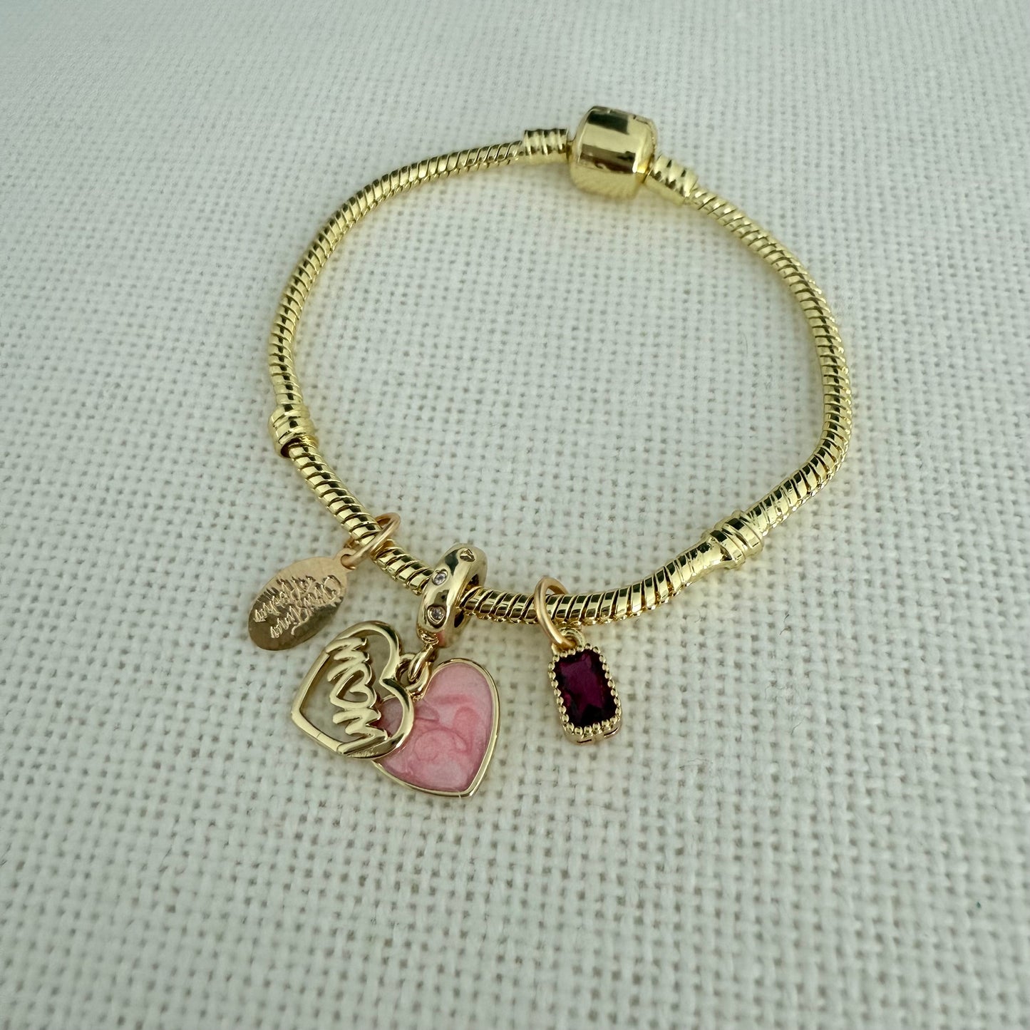 Bracelet rose perle pour maman
