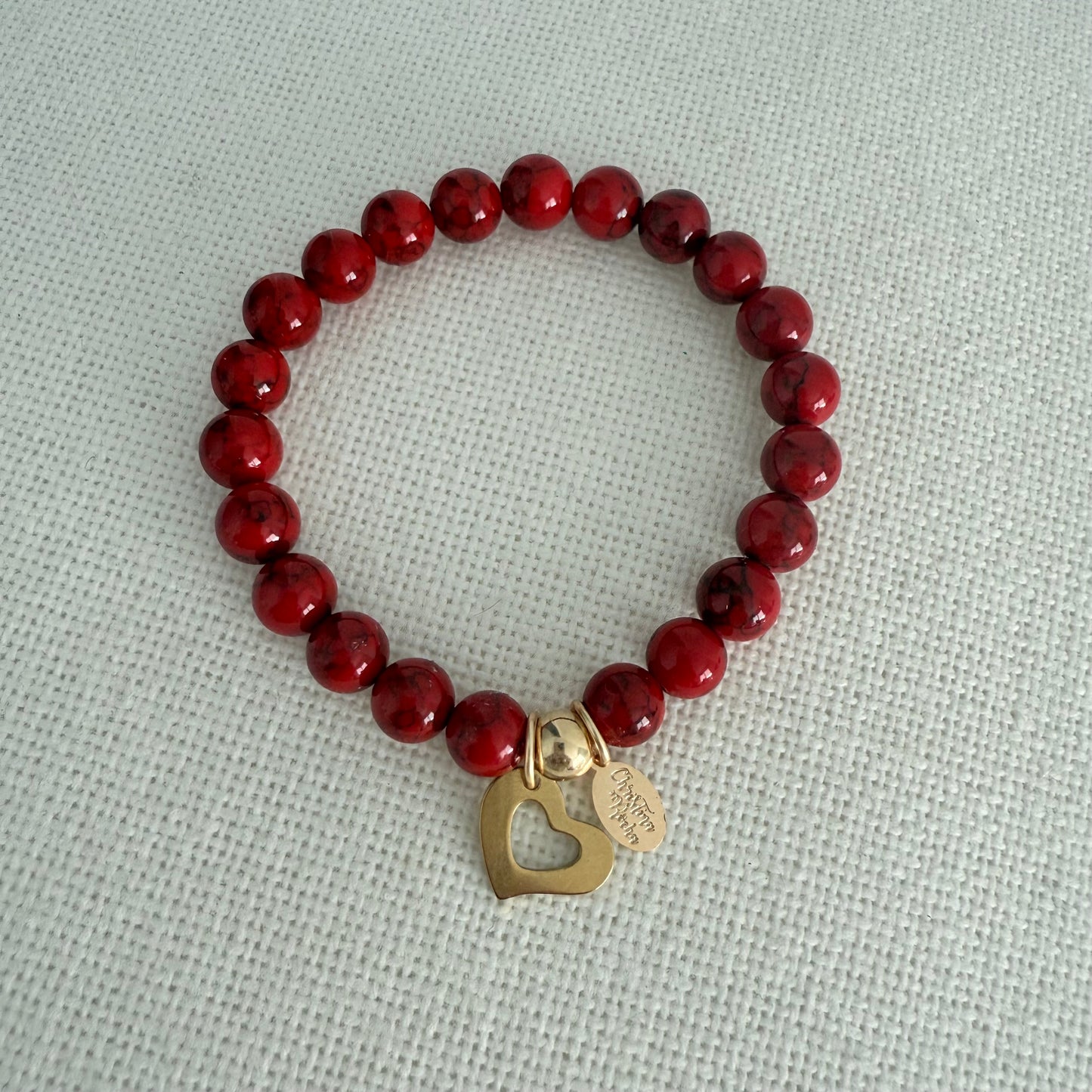 Red Gold Heart Bracelet