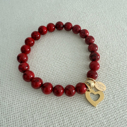 Red Gold Heart Bracelet