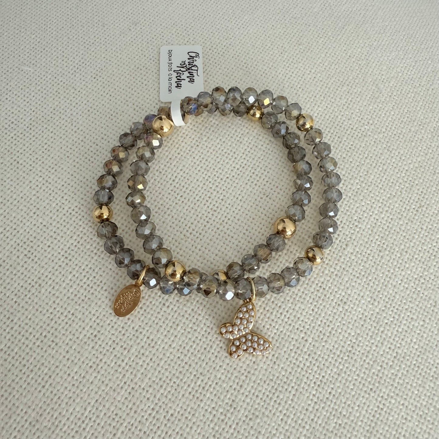 Double Silver Murano Bracelet