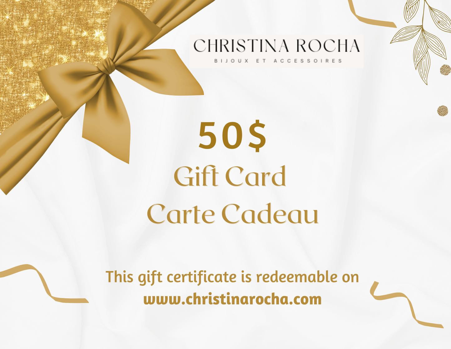 Carte cadeau Christina Rocha