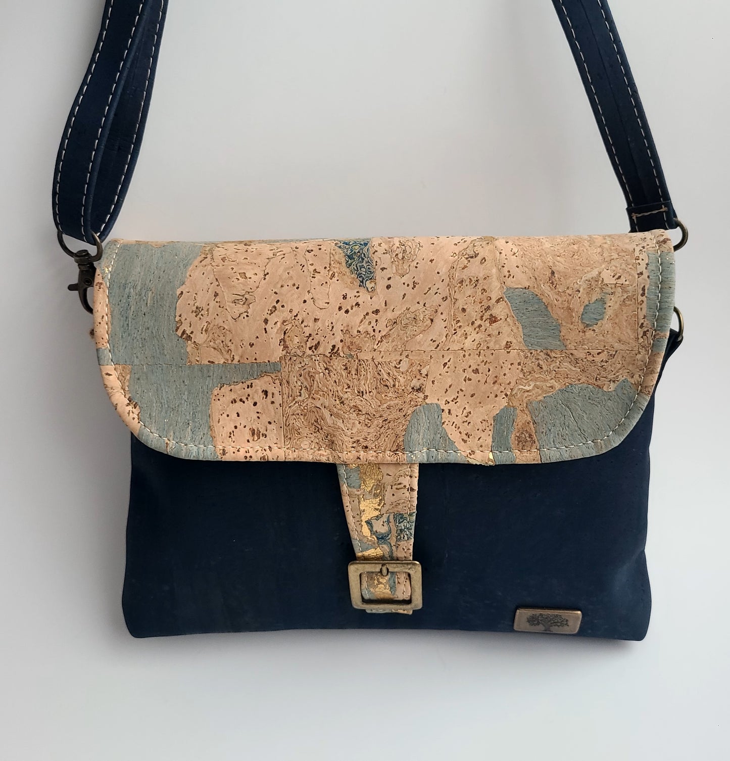 Sac à main en liège Anastasia - Bleu